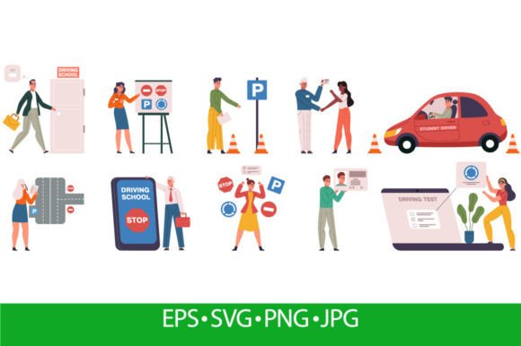 Driving School Graphics for Modern Branding