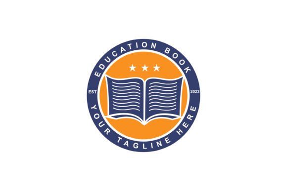 Education Book Badge Logo Design for Local Business Branding