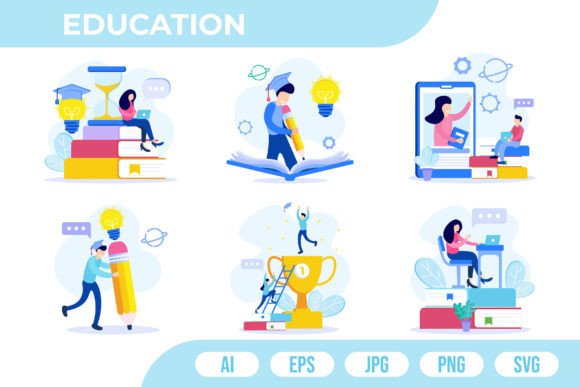 Education Illustration Graphics for Handmade Creations