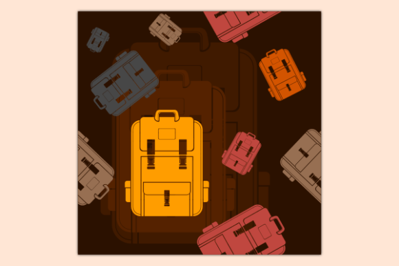 Flat School Bag Dark Seamless Pattern for Graphics and Patterns