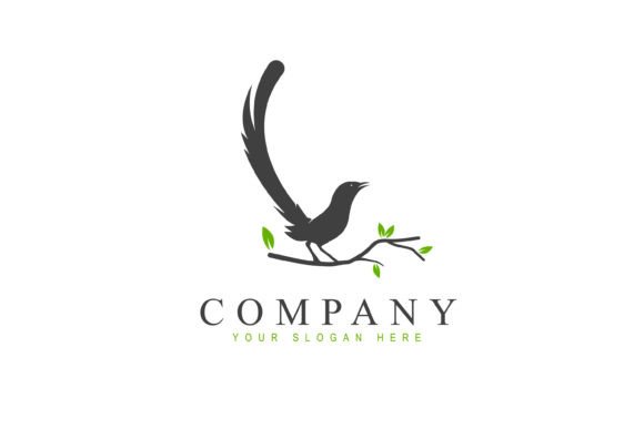 Magpie Silhouette Logo Design for Blogs and Websites