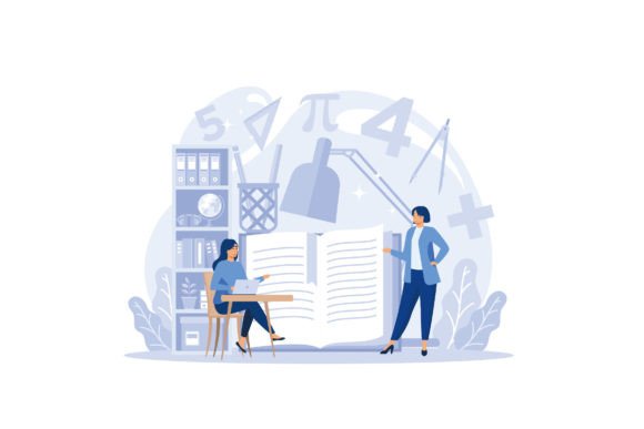Math School Subject Set. Learning Graphics for Digital Sellers