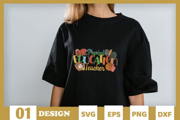 PE Physical Education Teacher SVG for T-Shirt Designs and Graphics