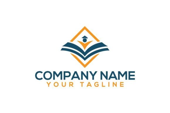 Student and Book Unique Education Logo for Local Business Branding