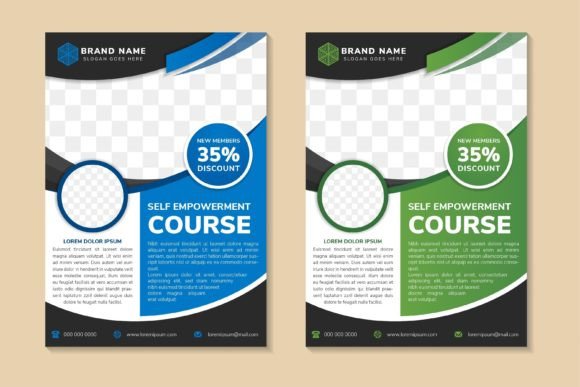 Vertical Flyer Self Empowerment Course Graphics for Print Templates